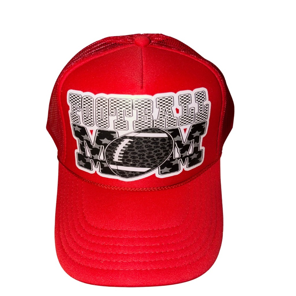 Red Football Mom Cap